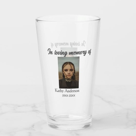 In liefdevolle herinnering van add naam gedenkteke glas (Achterkant)