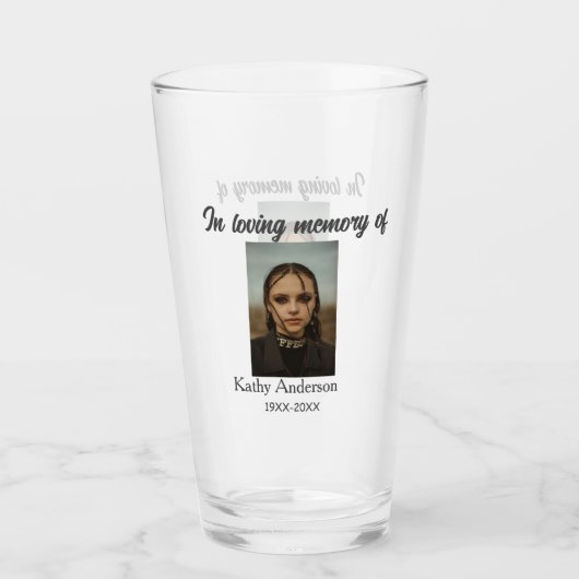 In liefdevolle herinnering van add naam gedenkteke glas (Voorkant)
