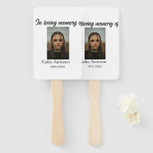 In liefdevolle herinnering van add naam gedenkteke handwaaier (Voorkant en achterkant)