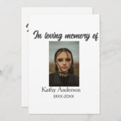 In liefdevolle herinnering van add naam gedenkteke kaart (Voorkant / Achterkant)