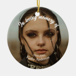 In liefdevolle herinnering van add naam gedenkteke keramisch ornament