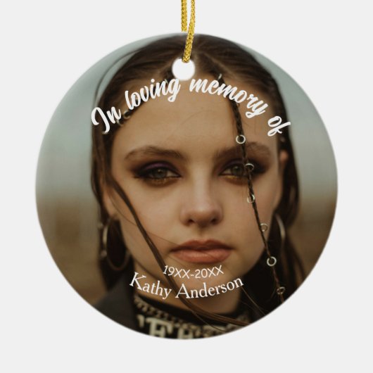 In liefdevolle herinnering van add naam gedenkteke keramisch ornament (Voorkant)