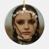 In liefdevolle herinnering van add naam gedenkteke keramisch ornament (Achterkant)