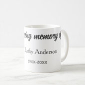 In liefdevolle herinnering van add naam gedenkteke koffiemok (Voorkant rechts)