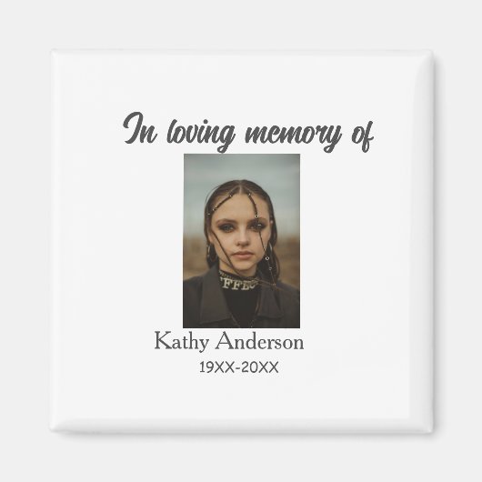 In liefdevolle herinnering van add naam gedenkteke magneet (Voorkant)