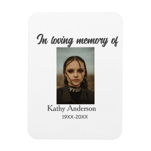 In liefdevolle herinnering van add naam gedenkteke magneet (Verticaal)