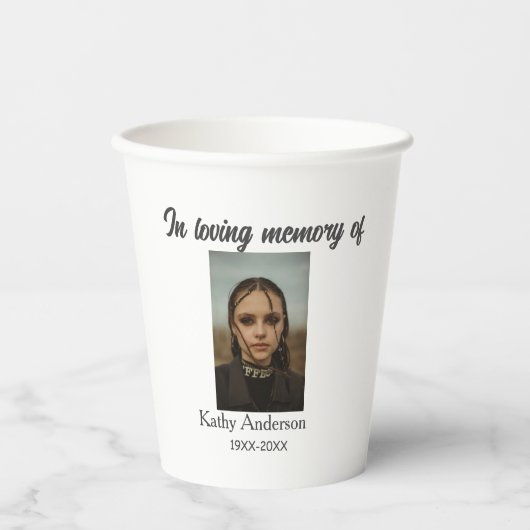 In liefdevolle herinnering van add naam gedenkteke papieren bekers (Voorkant)