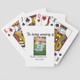 In liefdevolle herinnering van add naam gedenkteke pokerkaarten