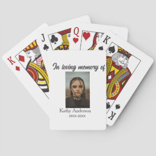 In liefdevolle herinnering van add naam gedenkteke pokerkaarten