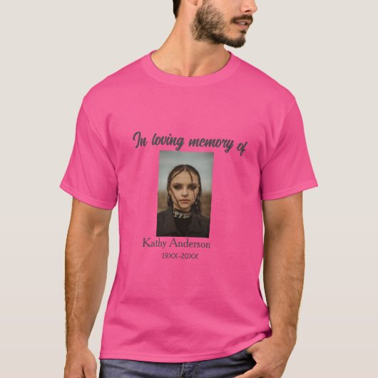 In liefdevolle herinnering van add naam gedenkteke t-shirt (Voorkant)