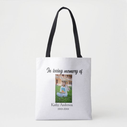 In liefdevolle herinnering van add naam gedenkteke tote bag (Voorkant)