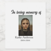 In liefdevolle herinnering van add naam gedenkteke wijn etiket (Enkel label)