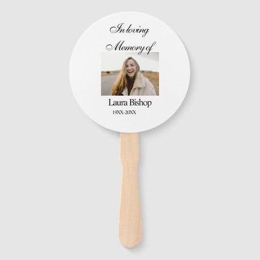 In liefdevolle herinnering van begrafenis houden n handwaaier (Voorkant)