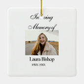 In liefdevolle herinnering van begrafenis houden n keramisch ornament (Achterkant)