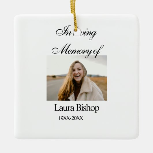 In liefdevolle herinnering van begrafenis houden n keramisch ornament (Voorkant)