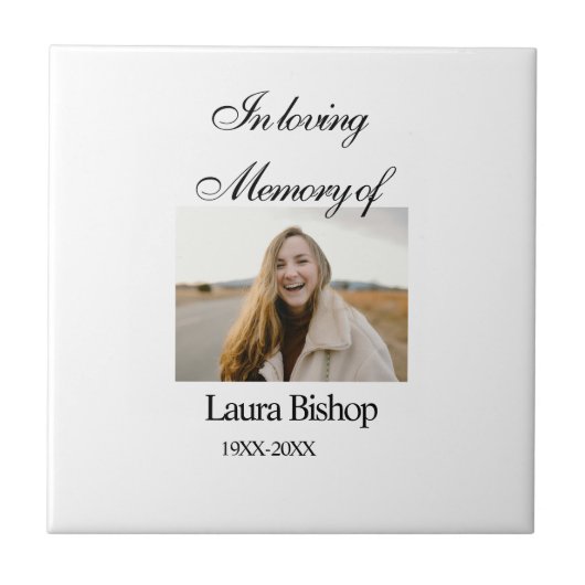 In liefdevolle herinnering van begrafenis houden n tegeltje (Voorkant)