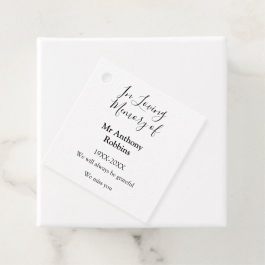 In Liefdevolle herinnering van naam begrafenis her Bedankjes Labels (In situ)