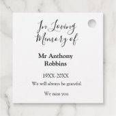 In Liefdevolle herinnering van naam begrafenis her Bedankjes Labels (Achterkant)