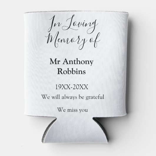 In Liefdevolle herinnering van naam begrafenis her Blikjeskoeler (Voorkant)