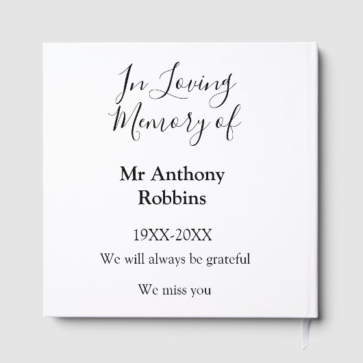 In Liefdevolle herinnering van naam begrafenis her Gastenboek (Achterkant)