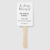 In Liefdevolle herinnering van naam begrafenis her Handwaaier (Achterkant)