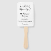 In Liefdevolle herinnering van naam begrafenis her Handwaaier (Voorkant)