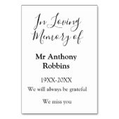 In Liefdevolle herinnering van naam begrafenis her Kaart (Achterkant)