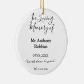 In Liefdevolle herinnering van naam begrafenis her Keramisch Ornament (Rechts)