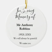 In Liefdevolle herinnering van naam begrafenis her Keramisch Ornament (Voorkant)