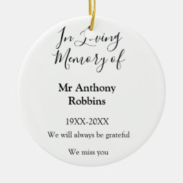 In Liefdevolle herinnering van naam begrafenis her Keramisch Ornament