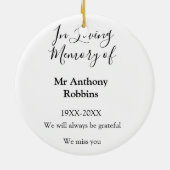 In Liefdevolle herinnering van naam begrafenis her Keramisch Ornament (Achterkant)