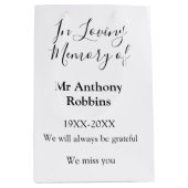 In Liefdevolle herinnering van naam begrafenis her Medium Cadeauzakje (Voorkant)