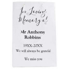 In Liefdevolle herinnering van naam begrafenis her Medium Cadeauzakje