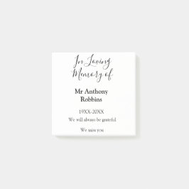 In Liefdevolle herinnering van naam begrafenis her Post-it® Notes