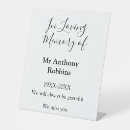 In Liefdevolle herinnering van naam begrafenis her Reclamebord Met Voetstuk