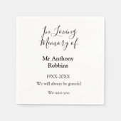 In Liefdevolle herinnering van naam begrafenis her Servet (Voorkant)