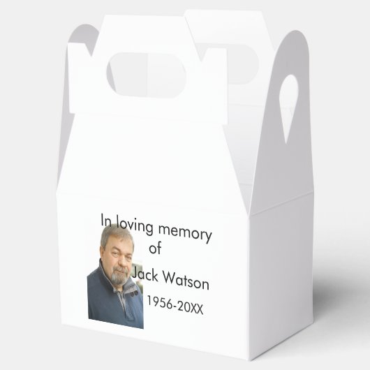 In liefdevolle herinnering van naam jaar foto mode bedankdoosjes (Geopend)