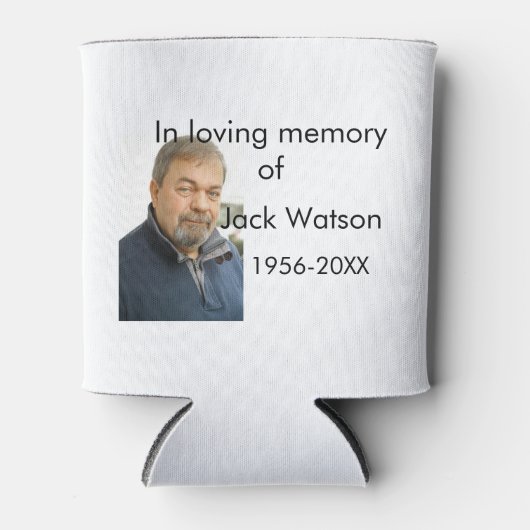 In liefdevolle herinnering van naam jaar foto mode blikjeskoeler (Voorkant)