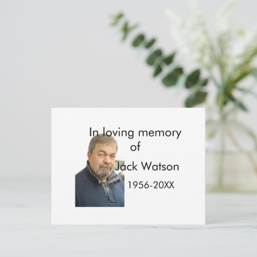 In liefdevolle herinnering van naam jaar foto mode briefkaart (Staand voorkant)