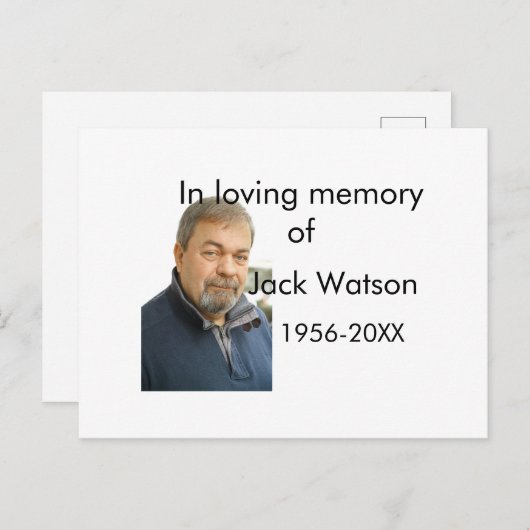 In liefdevolle herinnering van naam jaar foto mode briefkaart (Voorkant / Achterkant)