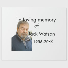 In liefdevolle herinnering van naam jaar foto mode cadeaupapier