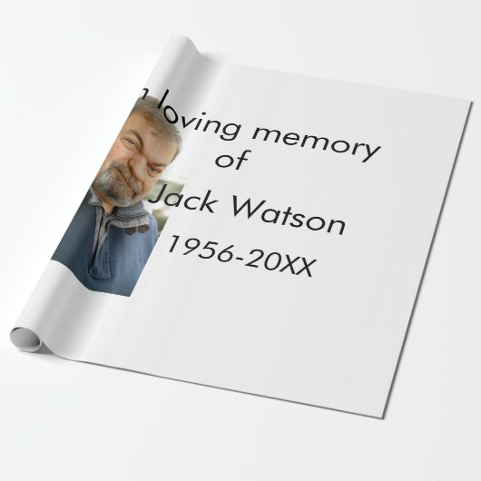 In liefdevolle herinnering van naam jaar foto mode cadeaupapier (Uitgerold)