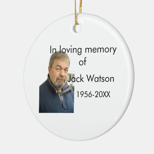 In liefdevolle herinnering van naam jaar foto mode keramisch ornament (Links)