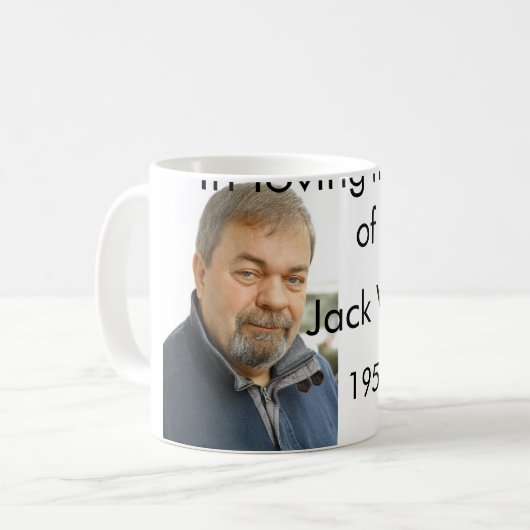 In liefdevolle herinnering van naam jaar foto mode koffiemok (Voorkant links)