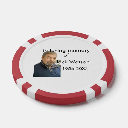 In liefdevolle herinnering van naam jaar foto mode poker chips (Enkel)