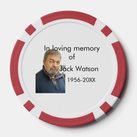 In liefdevolle herinnering van naam jaar foto mode poker chips (Achterkant)