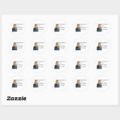 In liefdevolle herinnering van naam jaar foto mode ronde sticker (Vel)