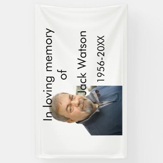 In liefdevolle herinnering van naam jaar foto mode spandoek (Verticaal)