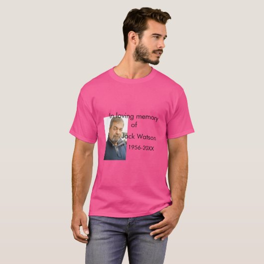 In liefdevolle herinnering van naam jaar foto mode t-shirt (Voorkant volledig)