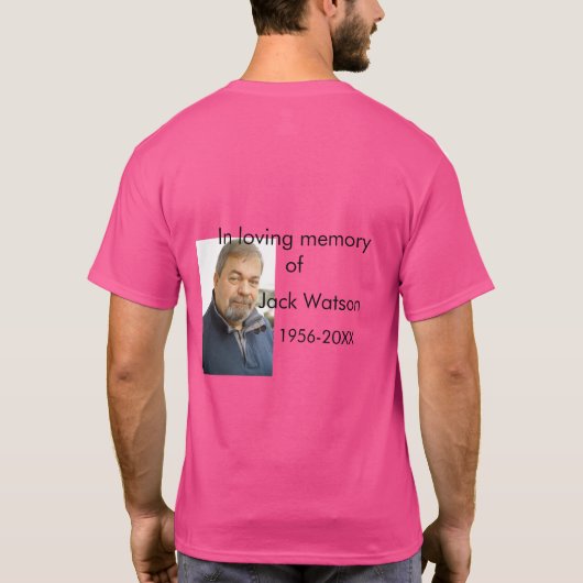 In liefdevolle herinnering van naam jaar foto mode t-shirt (Achterkant)